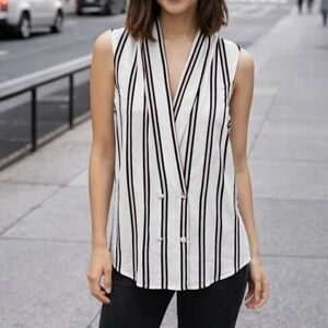 Who What Wear Striped Sleeveless Blouse - Small - NWOT